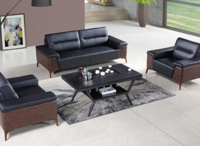 Design sofa set 3+1+1 seater leather couch upholstered sofas office furniture new